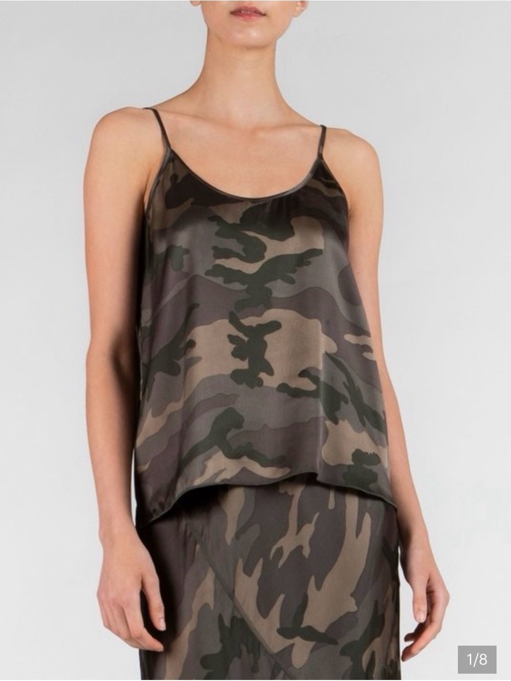 ATM Anthony Thomas Melillo 100% Silk Camisole in Jungle Camo , Small